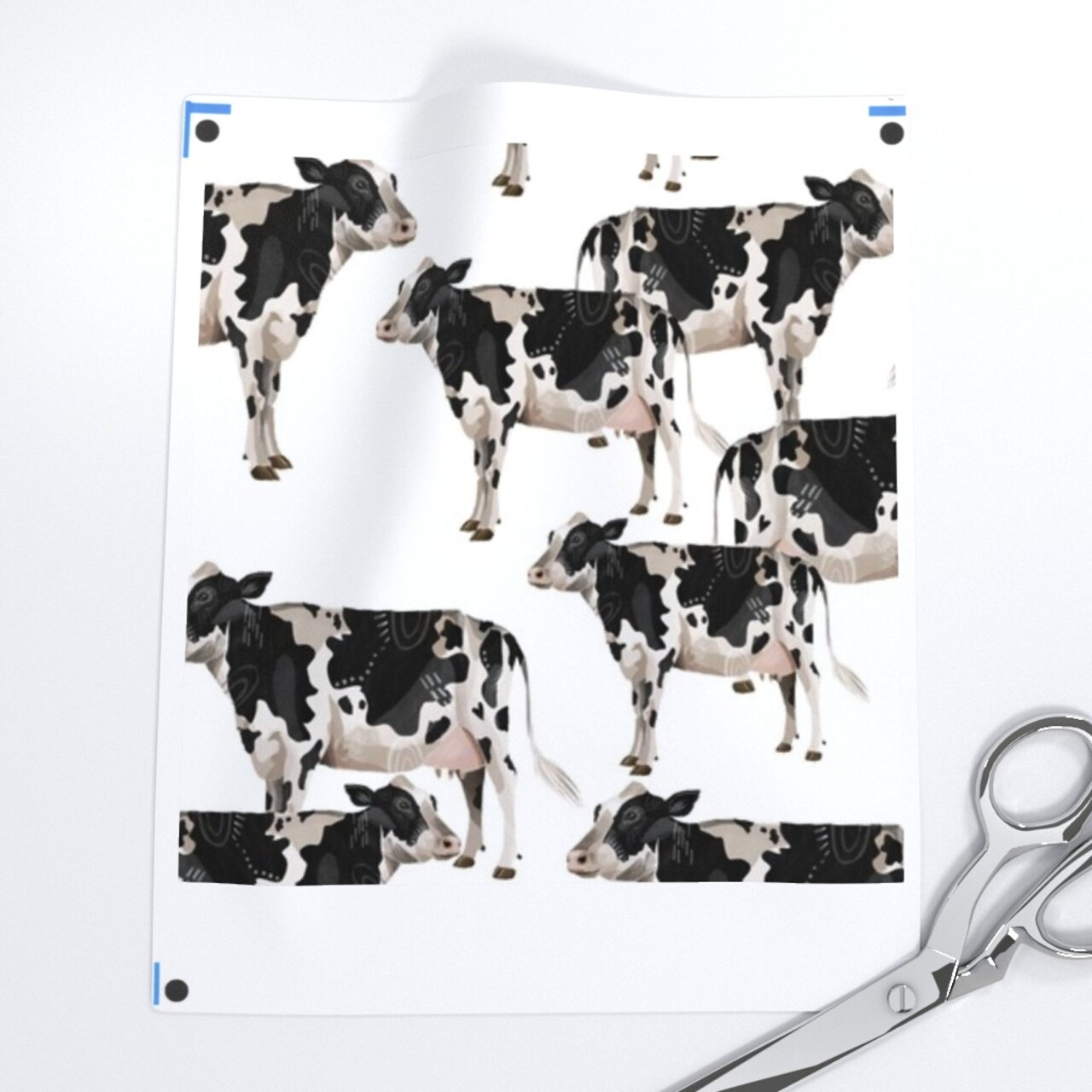 Cows White Background Cow Dairy Milk Black Farm Nursery Decor Custom Printed Fabric by Spoonflower Various Fabrics by the Yard or Fat Quarter